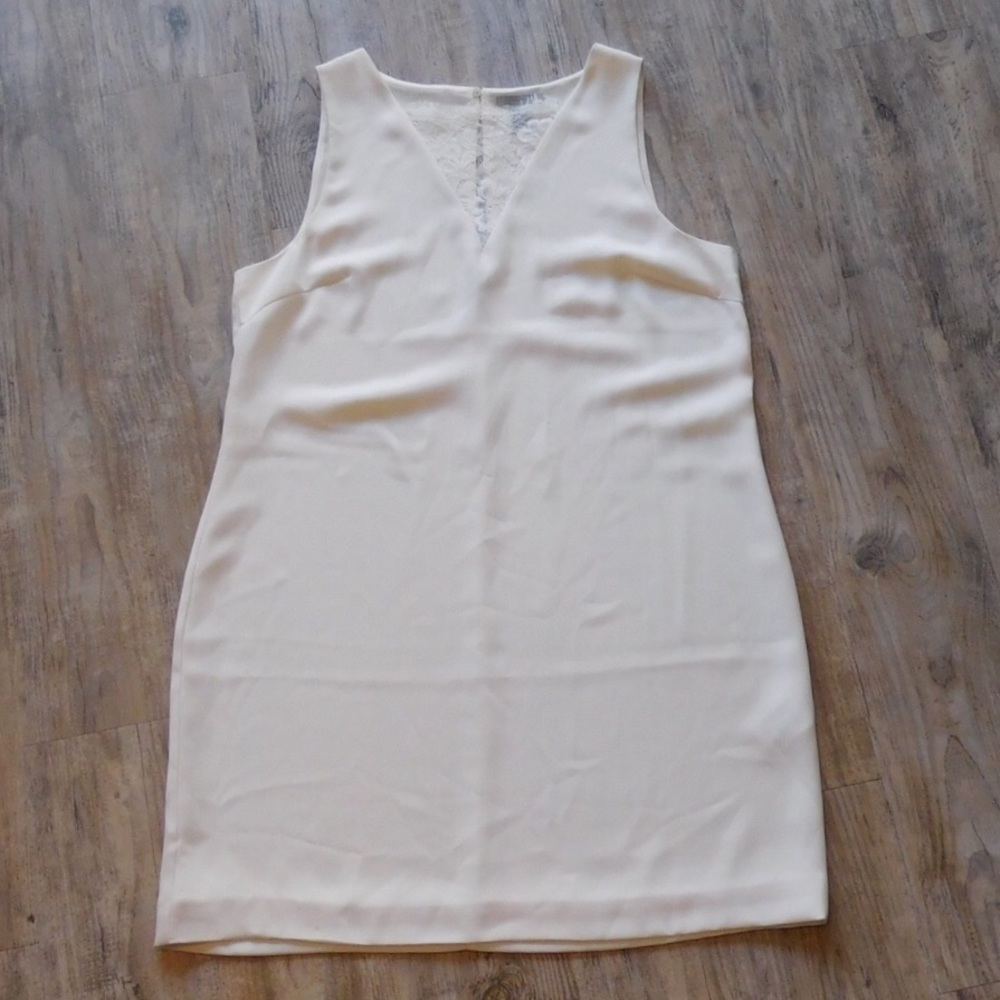 Cream lace vneck dress